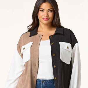 Plus Size Colorblock Shacket from CATO - Size 22/24W - NWT